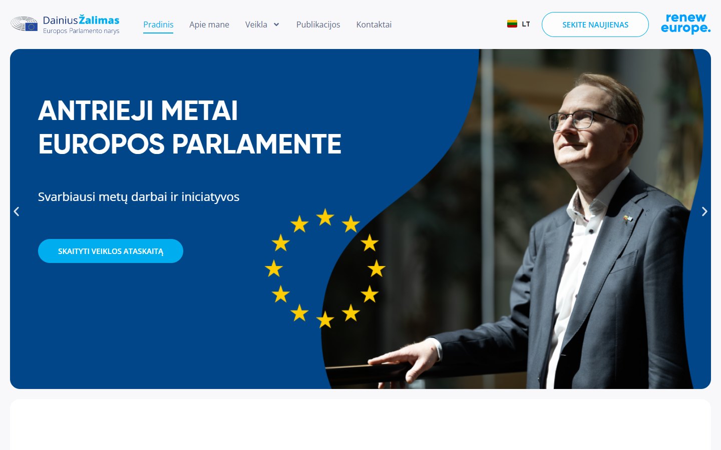 Dainiaus Žalimo interneto svetainės dizainas